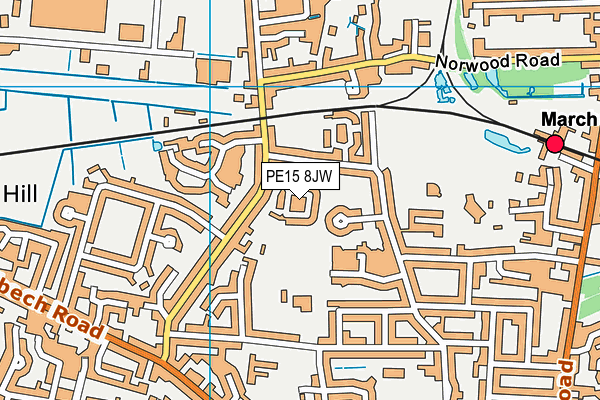 PE15 8JW map - OS VectorMap District (Ordnance Survey)