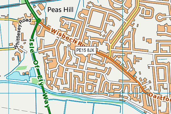 PE15 8JX map - OS VectorMap District (Ordnance Survey)