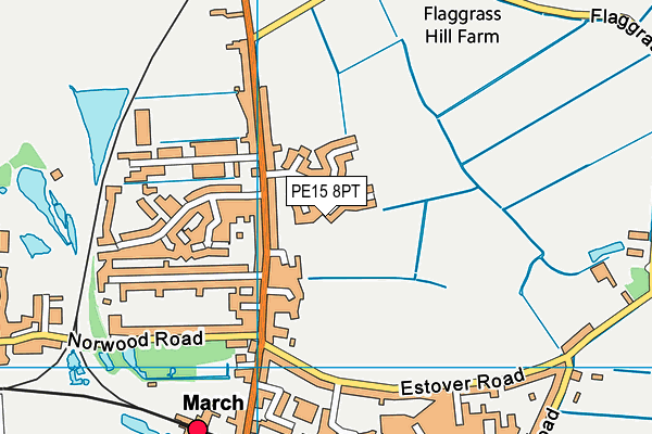 PE15 8PT map - OS VectorMap District (Ordnance Survey)