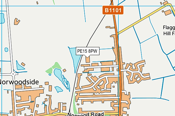 PE15 8PW map - OS VectorMap District (Ordnance Survey)