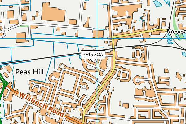 PE15 8QA map - OS VectorMap District (Ordnance Survey)