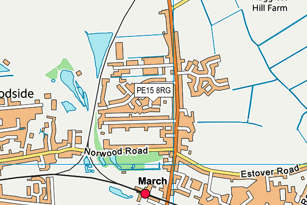 PE15 8RG map - OS VectorMap District (Ordnance Survey)