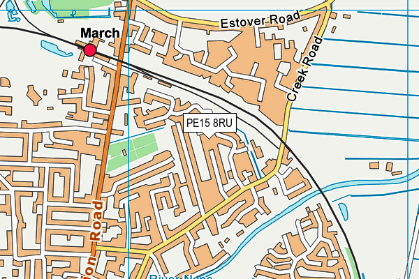 PE15 8RU map - OS VectorMap District (Ordnance Survey)