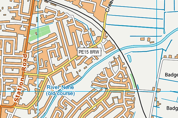 PE15 8RW map - OS VectorMap District (Ordnance Survey)