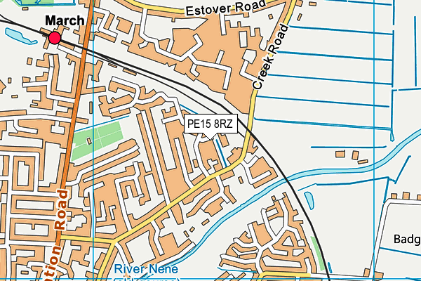 PE15 8RZ map - OS VectorMap District (Ordnance Survey)
