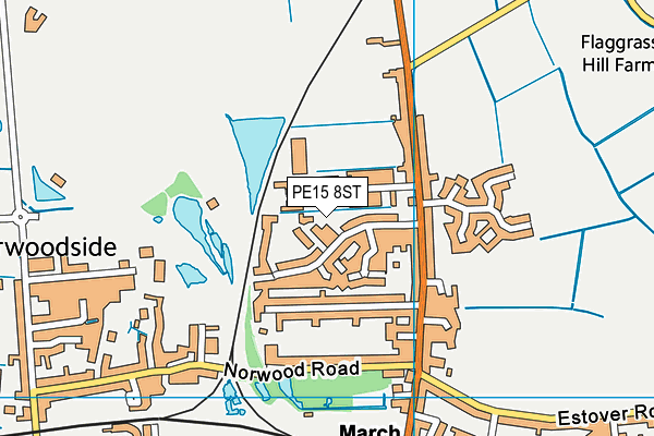 PE15 8ST map - OS VectorMap District (Ordnance Survey)
