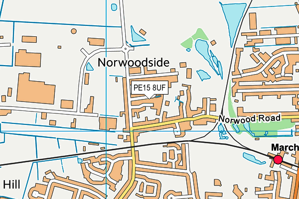 PE15 8UF map - OS VectorMap District (Ordnance Survey)