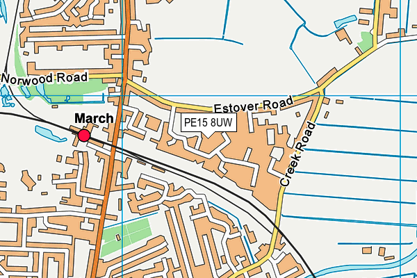 PE15 8UW map - OS VectorMap District (Ordnance Survey)