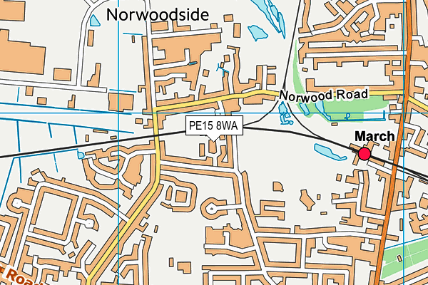 PE15 8WA map - OS VectorMap District (Ordnance Survey)