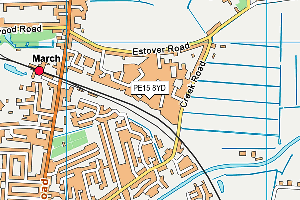 PE15 8YD map - OS VectorMap District (Ordnance Survey)