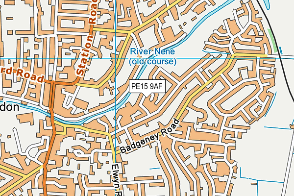 PE15 9AF map - OS VectorMap District (Ordnance Survey)