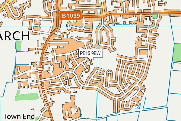 PE15 9BW map - OS VectorMap District (Ordnance Survey)