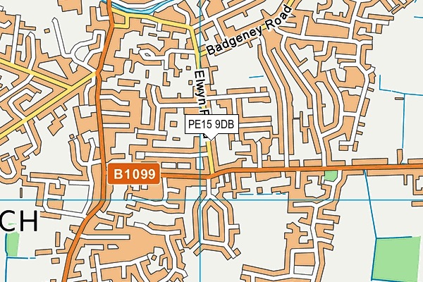 PE15 9DB map - OS VectorMap District (Ordnance Survey)