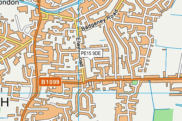 PE15 9DE map - OS VectorMap District (Ordnance Survey)