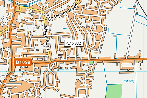 PE15 9DZ map - OS VectorMap District (Ordnance Survey)