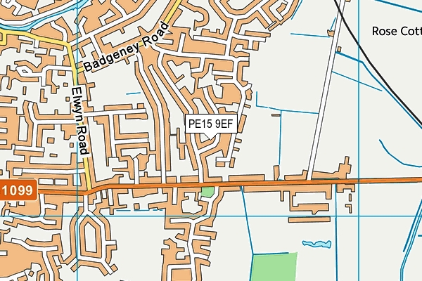 PE15 9EF map - OS VectorMap District (Ordnance Survey)