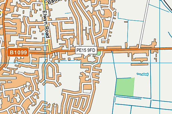 PE15 9FD map - OS VectorMap District (Ordnance Survey)