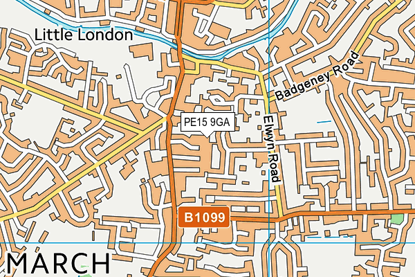 PE15 9GA map - OS VectorMap District (Ordnance Survey)