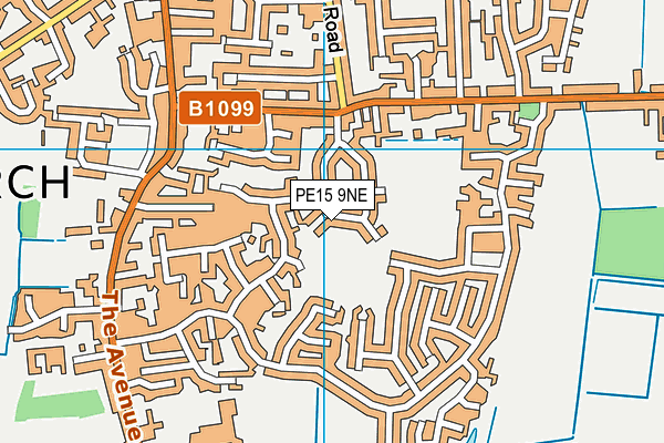 PE15 9NE map - OS VectorMap District (Ordnance Survey)