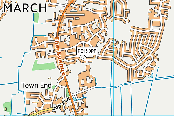 PE15 9PF map - OS VectorMap District (Ordnance Survey)