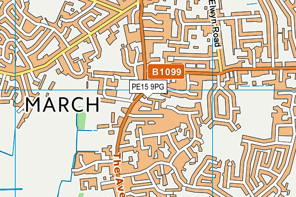 PE15 9PG map - OS VectorMap District (Ordnance Survey)