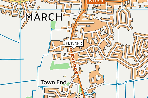 PE15 9PR map - OS VectorMap District (Ordnance Survey)