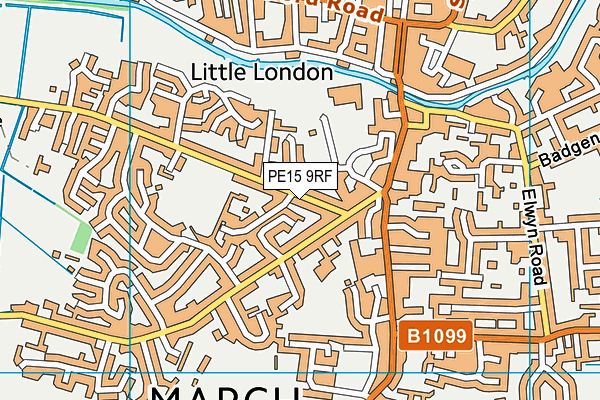 PE15 9RF map - OS VectorMap District (Ordnance Survey)