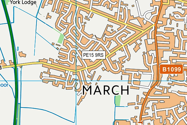 March Town Cricket Club map (PE15 9RS) - OS VectorMap District (Ordnance Survey)