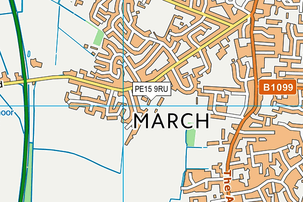 PE15 9RU map - OS VectorMap District (Ordnance Survey)