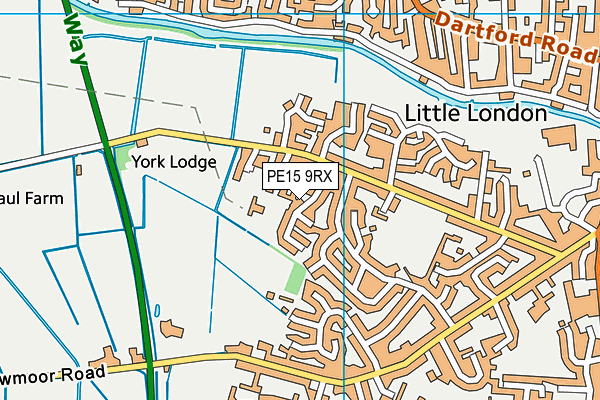 PE15 9RX map - OS VectorMap District (Ordnance Survey)