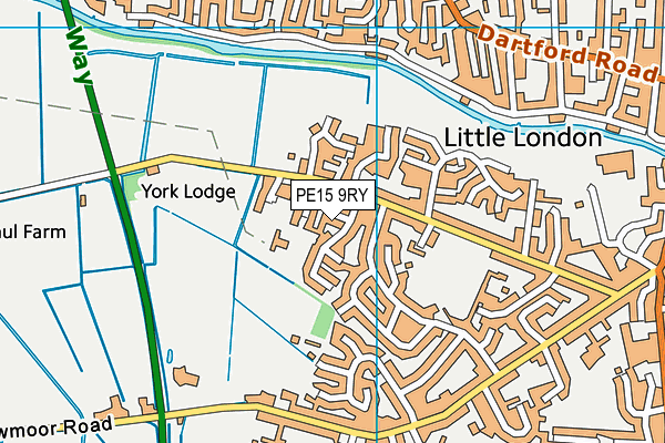 PE15 9RY map - OS VectorMap District (Ordnance Survey)