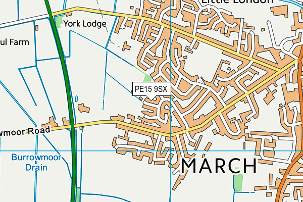 PE15 9SX map - OS VectorMap District (Ordnance Survey)
