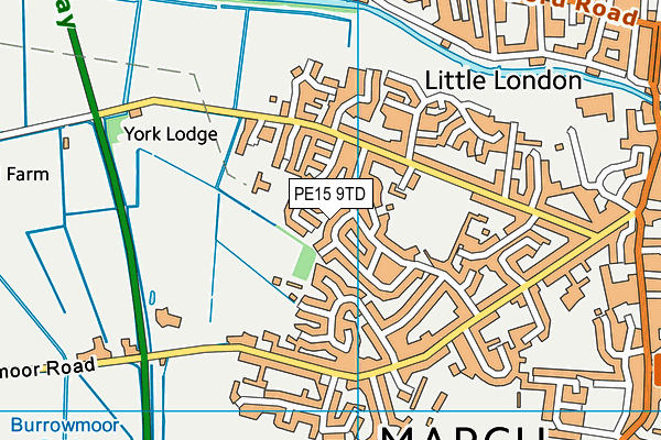 PE15 9TD map - OS VectorMap District (Ordnance Survey)