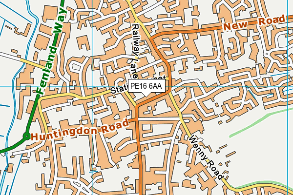 PE16 6AA map - OS VectorMap District (Ordnance Survey)