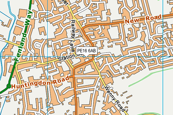PE16 6AB map - OS VectorMap District (Ordnance Survey)