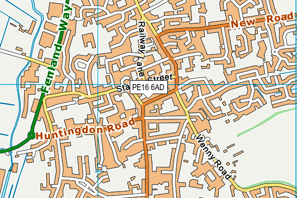 PE16 6AD map - OS VectorMap District (Ordnance Survey)