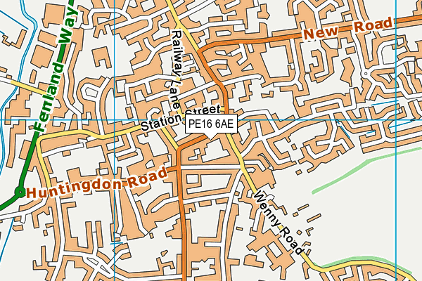 PE16 6AE map - OS VectorMap District (Ordnance Survey)