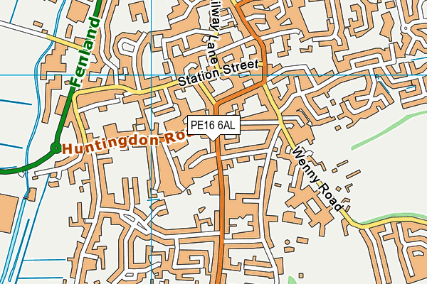 PE16 6AL map - OS VectorMap District (Ordnance Survey)