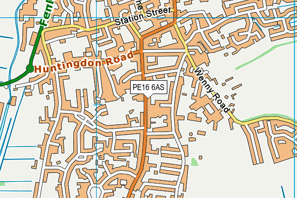 PE16 6AS map - OS VectorMap District (Ordnance Survey)