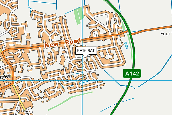 PE16 6AT map - OS VectorMap District (Ordnance Survey)