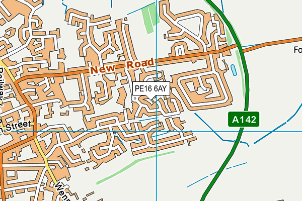 PE16 6AY map - OS VectorMap District (Ordnance Survey)