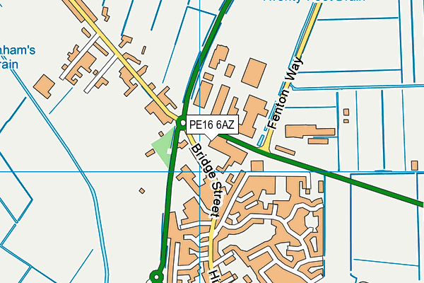 PE16 6AZ map - OS VectorMap District (Ordnance Survey)