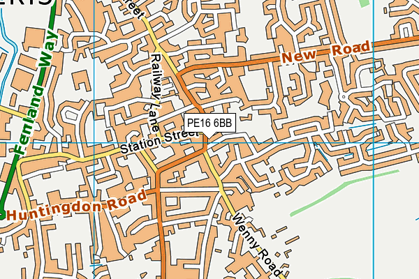 PE16 6BB map - OS VectorMap District (Ordnance Survey)