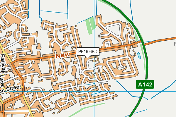 PE16 6BD map - OS VectorMap District (Ordnance Survey)