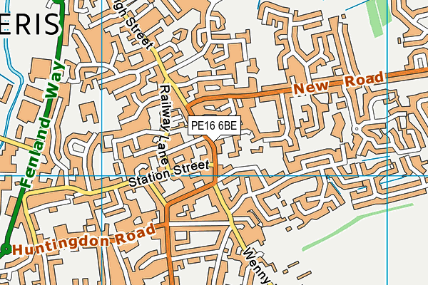 PE16 6BE map - OS VectorMap District (Ordnance Survey)