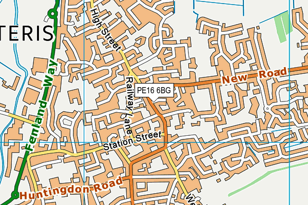 PE16 6BG map - OS VectorMap District (Ordnance Survey)