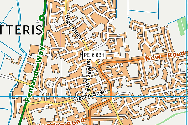 PE16 6BH map - OS VectorMap District (Ordnance Survey)