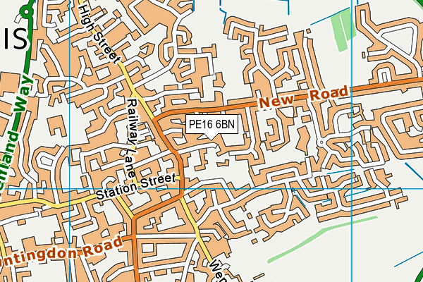 PE16 6BN map - OS VectorMap District (Ordnance Survey)