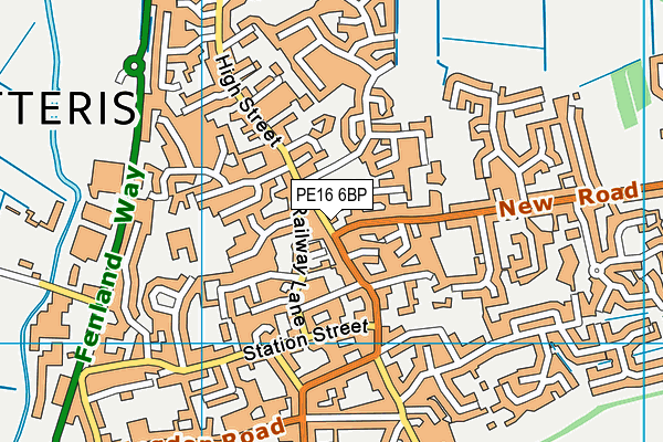 PE16 6BP map - OS VectorMap District (Ordnance Survey)