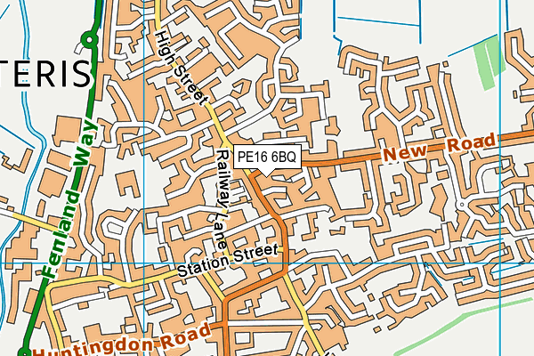 PE16 6BQ map - OS VectorMap District (Ordnance Survey)